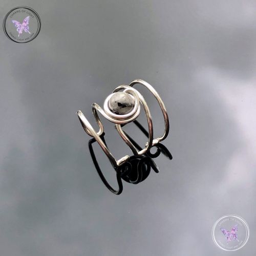 Tourmaline Quartz Silver Banded Ear Cuff